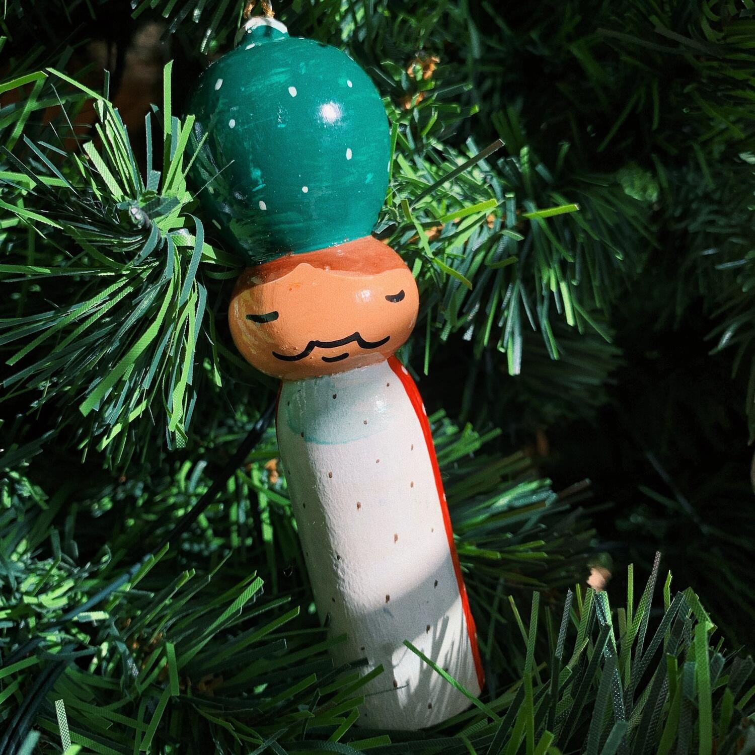 Håndmalet tre vise mænd juleophæng, multi - 3 stk.